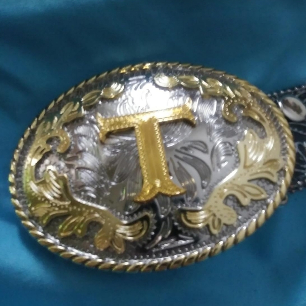 Letter T Belt Buckle.  All letters available ask